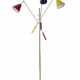 Brass floor lamp with yellow, blue and r… - фото 1