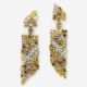 Ein Paar Ohrstiftgehänge mit Diamanten in vielfarbigen natürlichen Fancy Farben und Formen - Foto 1