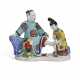 A CHINESE EXPORT PORCELAIN `PEDICURE` EROTIC FIGURE GROUP - photo 1
