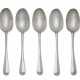A SET OF FIVE AMERICAN SILVER TABLESPOONS - фото 1
