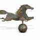 A MOLDED AND GILDED COPPER LEAPING HORSE WEATHERVANE - фото 1
