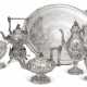 AN AMERICAN SILVER FIVE-PIECE TEA AND COFFEE SERVICE AND ASSOCIATED SILVER-PLATED TRAY - photo 1