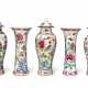 A CHINESE EXPORT PORCELAIN FAMILLE ROSE FIVE-PIECE GARNITURE - фото 1