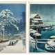 Kawase Hasui (1883-1957) | Two woodblock prints depicting snow scenes | Showa period, 20th century - Foto 1