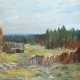 Dänischer Maler 20 Jh. "Waldhütte", Öl/ Lw., undeutl. sign. u.r., Farbverluste am linken Rand und im Himmel, 50x61 cm, Rahmen - Foto 1
