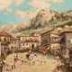 Pradilla-Gonzalez, Miguel (1884 Rom-1965 Madrid) "Stierkampf auf einem spanischen Marktplatz", Öl/Holzpaneel, sign. u.l., 28x35,5 cm, Rahmen - Foto 1