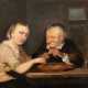 Maler um 1700 "Bauernpaar in der Küche", Öl/ Holz. sign. "H.A.Bles" u.r., 22x28 cm, Rahmen - фото 1