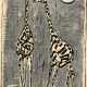 Monogrammist CK "Zwei Giraffen", Grafik, monogr. u.r., 58x33 cm, im Passepartout - Foto 1