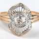 Ring, 585er GG/WG, durchbrochener Ringkopf besetzt mit Diamanten, ges. 3,1 g, RG 62 - фото 1