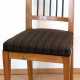 Biedermeier-Stuhl, Birke, Rückenlehne mit ebonisierten Stäben alt repariert, schwarzer Sitzpolsterbezug, Gebrauchspuren, 87x45x47 cm - photo 1
