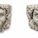 A PAIR OF LARGE MARBLE LION HEADS - Foto 1