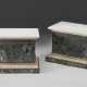 A PAIR OF ITALIAN GILT-BRONZE-MOUNTED VERDE ANTICO AND WHITE MARBLE STANDS - Foto 1