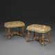 A PAIR OF NORTH ITALIAN GILTWOOD TABOURETS - фото 1