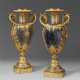 A PAIR OF FRENCH ORMOLU AND SILVERED METAL VASES - фото 1