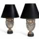 A PAIR OF SILVERED-BRASS AND COPPER VASES, NOW MOUNTED AS LAMPS - Foto 1
