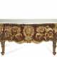 A REGENCE-STYLE ORMOLU-MOUNTED KINGWOOD, TULIPWOOD AND PARQUETRY BOMBE SERPENTINE COMMODE - photo 1