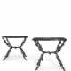 A PAIR OF CAST-IRON MARBLE-TOPPED CONSOLE TABLES - фото 1