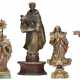 FIVE SPANISH COLONIAL GILT AND POLYCHROME-DECORATED CARVED WOOD RELIGIOUS FIGURES - фото 1