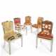 A SET OF TEN SILVERED WOOD DINING CHAIRS - Foto 1