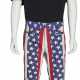 A PAIR OF PRINTED `STARS AND STRIPES` DENIM TROUSERS - photo 1