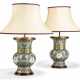 A PAIR OF CHINESE CLOISONNE ENAMEL VASE TABLE LAMPS - фото 1