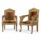 A PAIR OF ROMAN GILTWOOD ARMCHAIRS - Foto 1