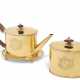 A GEORGE III SILVER-GILT TEAPOT, TEA POT STAND AND TEA-CADDY FROM BECKFORD`S COMING-OF-AGE SERVICE - photo 1