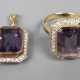 Anhänger und Ring mit Amethyst und Diamanten - Foto 1