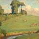 Feldmann, Wilhelm (1859 Lüneburg-1932 Lübeck) "Sommerliche Landschaft mit Kühen auf der Weide", Öl/ Lw., sign. u.l. und rückseitig auf Lw., 70x100 cm, Rahmen - фото 1
