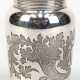 Gewürzstreuer mit Deckel, Silber 13 Lot, umlaufender Akanthusblattdekor, H. 8 cm - Foto 1