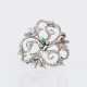 A Diamond Flower Brooch with Emerald. - photo 1