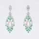 A Pair of Emerald Diamond Earchandeliers. - photo 1