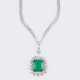 A Necklace with high quality Emerald Diamond Pendant. - фото 1