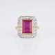 A Ruby Ring with Old Cut Diamonds. - фото 1
