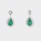 A Pair of Emerald Diamond Earpendants. - фото 1