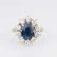 A Diamond Ring with Natural Sapphire. - photo 1