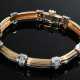 Flexibles Bicolor Gold 585 Armband aus gerillten Stabelementen mit Brillanten (zus. ca. 1.80ct/VS/W), 25,8g, L. 19cm - фото 1