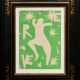 Plattenrahmen im Renaissance-Stil, z.T. vergoldet, mit Druck aus “Revue Verve Vol. IV, Nr. 13" nach Henri Matisse, FM 41x31cm, RM 57,5x47cm, leichte Altersspuren - Foto 1