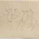 Bargheer, Eduard (1901-1979) "Zwei griechische Reiter" 1941, Tinte, u.r. sign./dat., 32,2x43,5cm, leicht fleckig, Altersspuren - Foto 1
