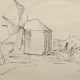 Wohlwill, Gretchen (1878-1962) „Dorf mit Windmühle“ (Portugal), Tinte, u.r. sign., 23x31,7cm (m.R. 40,5x48,3cm), leicht fleckig - Foto 1