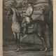 Ridinger, Johann Elias (1698-1767) „Die Postur eines Reuters wie er zierlich u: gut zu Pferd size soll“, Kupferstich, u. i.d. Platte sign., u. auf frz./dt./lat. bez., 55,5x40,7cm (m.R. 73x53cm), fleckig - Foto 1