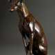 Reschke, Carl (1872-?) "Sitzender Windhund" 1910, Bronze, auf der Plinthe bez./dat., H. 36cm - photo 1
