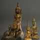 3 Diverse Buddha Figuren im Rattanakosin Stil, Bronze vergoldet, Thailand 19.Jh., H. 8,3-16,2cm - photo 1