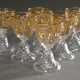 6 Saint Louis Gläser mit eiförmiger Kuppa und umlaufender Goldrankenmalerei über gewundenem Trichterfuß, Modell Cluny, Frankreich Anfang 20.Jh., H. 10cm, Gold berieben - Foto 1