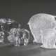 4 Diverse Teile Glas und Kristall "Eisbären", 2x Skandinavien mit eingeschmolzenen Silber Folien, 2x signiert "Nachtmann", H. 6,6-12cm - photo 1