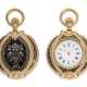 Pocket watch/ form watch: rare gold/ enamel form watch with d… - фото 1