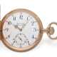 Pocket watch: pink gold hunting case watch, high quality Anke… - фото 1