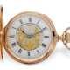 Pocket watch: heavy pink gold hunting case watch with repeate… - фото 1