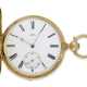 Pocket watch: heavy gold hunting case watch with chronometer… - фото 1