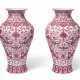 A PAIR OF PUCE-ENAMELED `CHILONG` VASES - photo 1